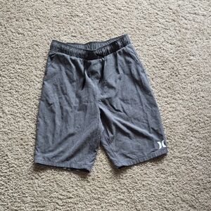 Hurley Men's Charcoal Elastic-Waist Athletic Shorts